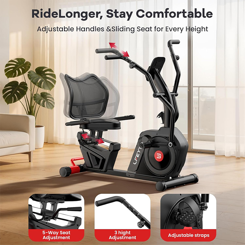 Pooboo Recumbent Exercise Bike - огляд і ціна Exercise Bike Magnetic Resistance