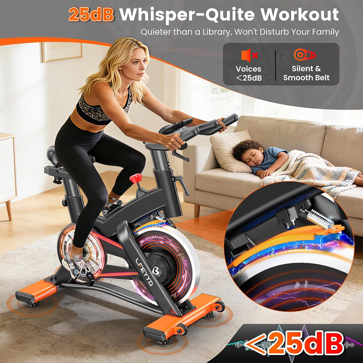 Pooboo Exercise Bike, 400LB Ma - огляд і ціна Exercise Bike Magnetic Resistance